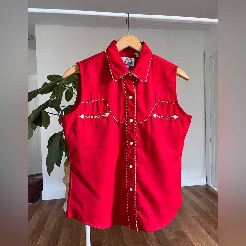 Panhandle Western Wear  Embroidered Blouse Red Medium Women’s